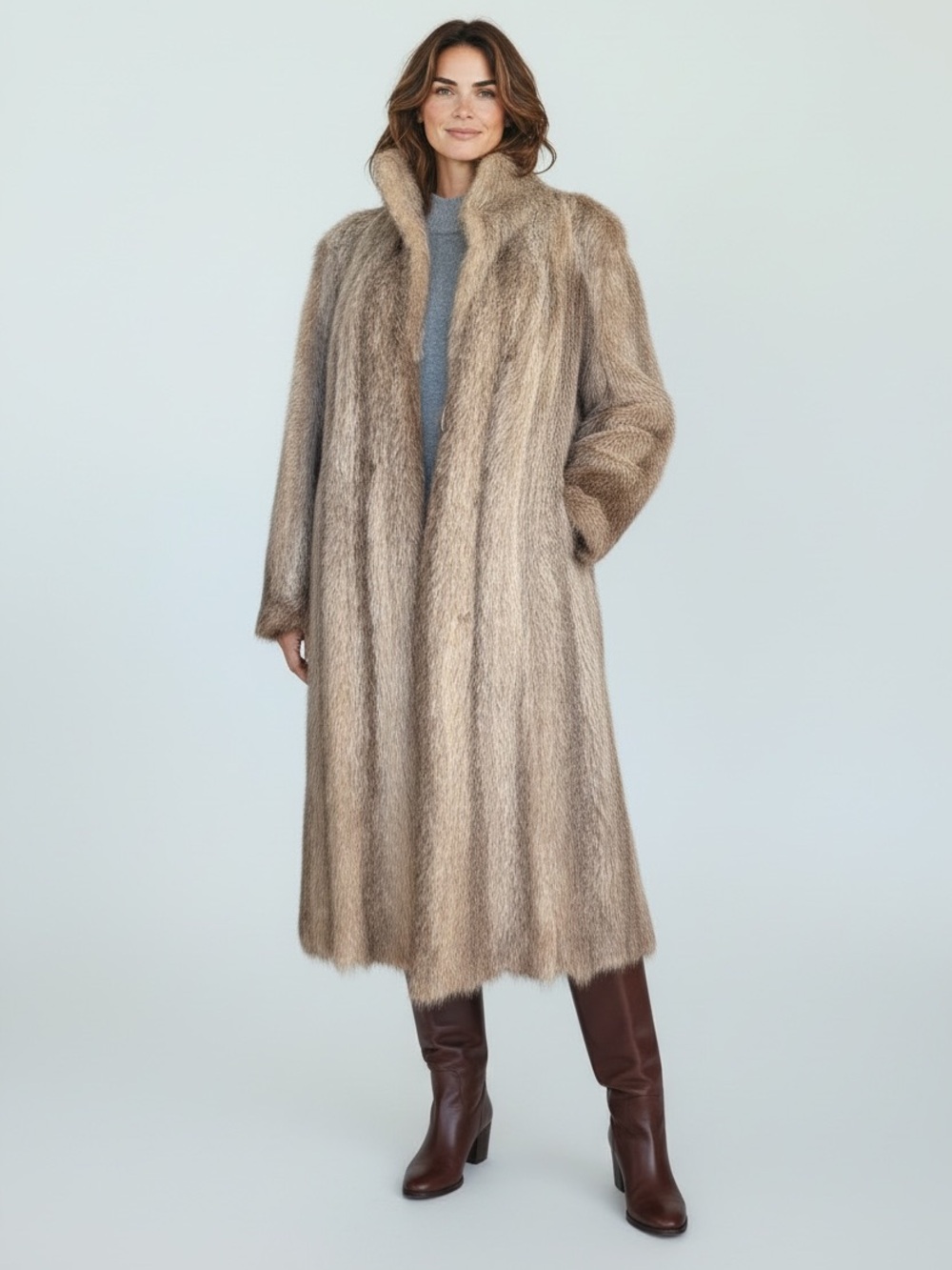 Vintage House of Appel Long Mink Fur Coat, S/M Made in Canada
